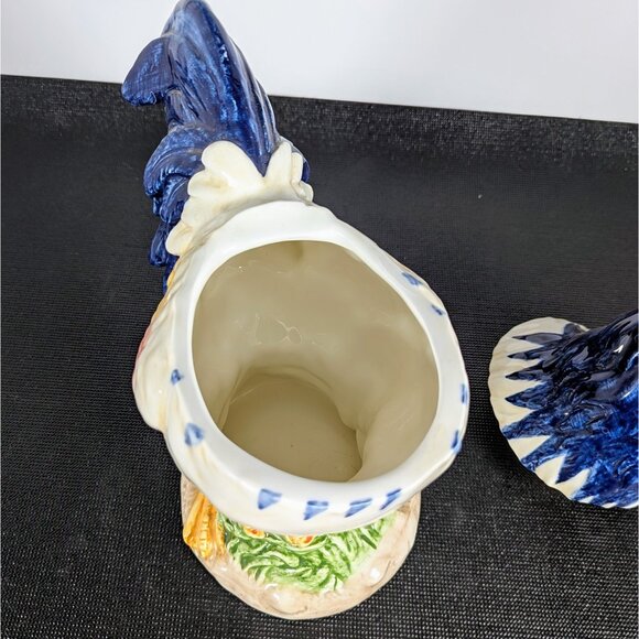 Rooster Cookie Jar -  Treat Jar, Vintage Painted Ceramic - Picture 4 of 4